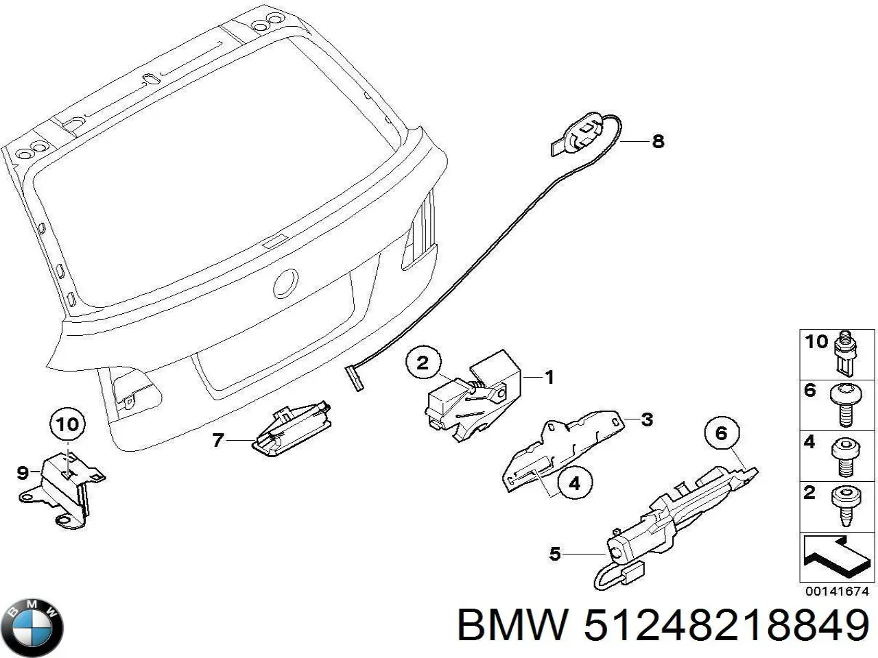 Замок скла задніх третіх-п'ятих дверей BMW 51248218849 ціна, від 23.11 USD