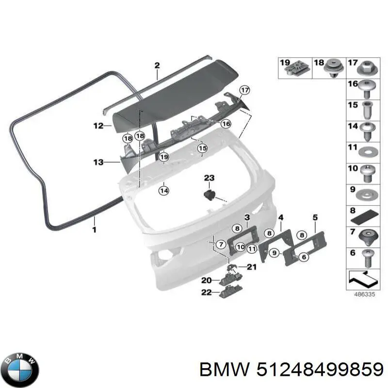 Спойлер задніх дверей BMW 51248499859 ціна, від 56.98 USD
