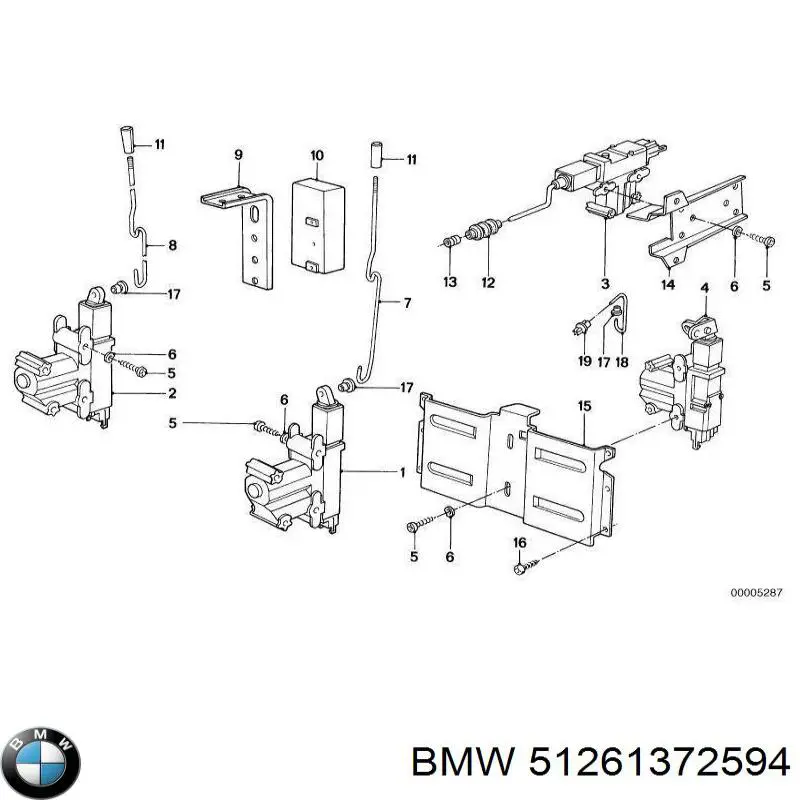 51261372594 BMW Актуатор замка дверей, передній