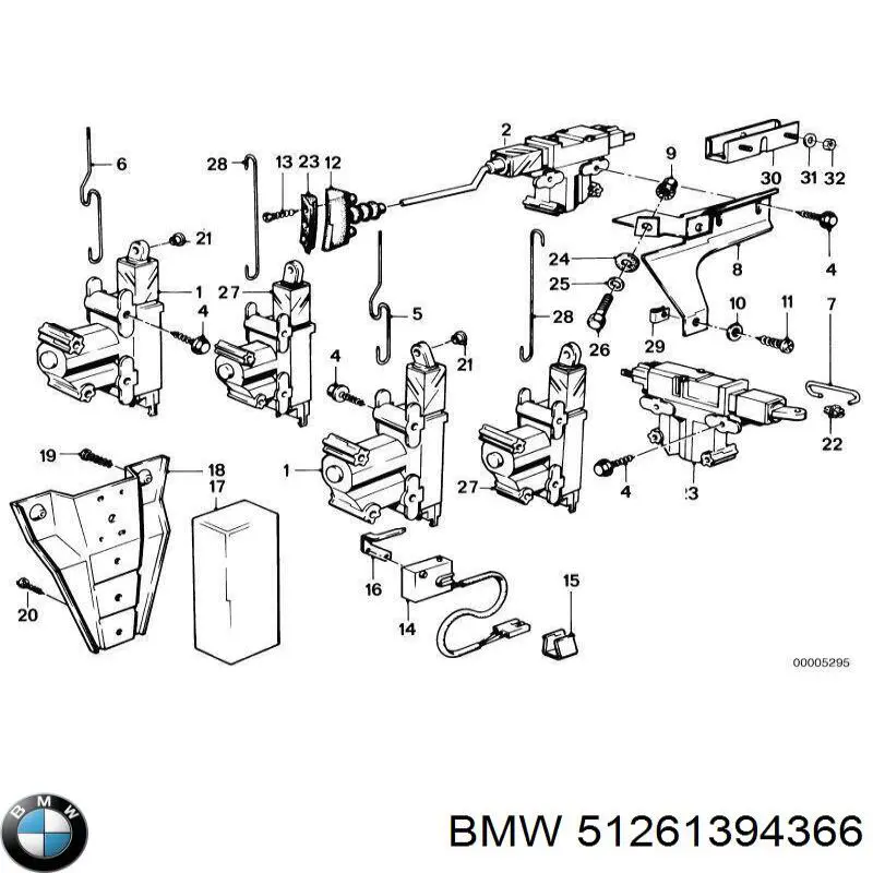 Мотор-привід відкр/закр. замка дверей, передній BMW 51261394366 ціна, від 186.29 USD