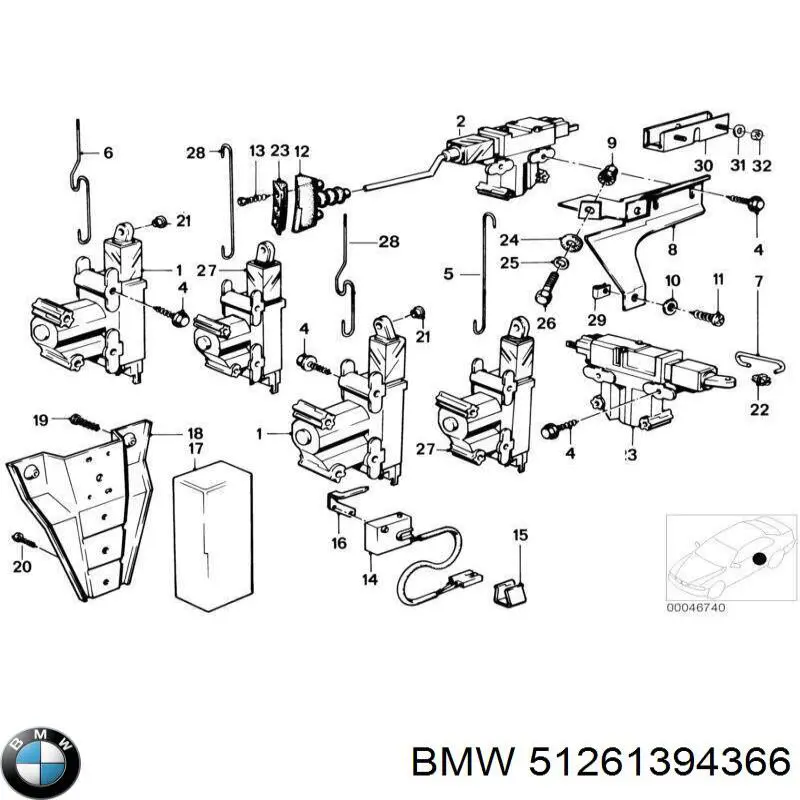 Купити 51261394366 BMW Мотор-привід відкр/закр. замка двері, передньої