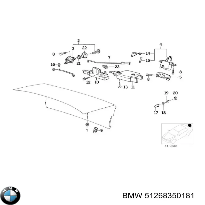 51268350181 BMW Актуатор замка багажника (задніх дверей)