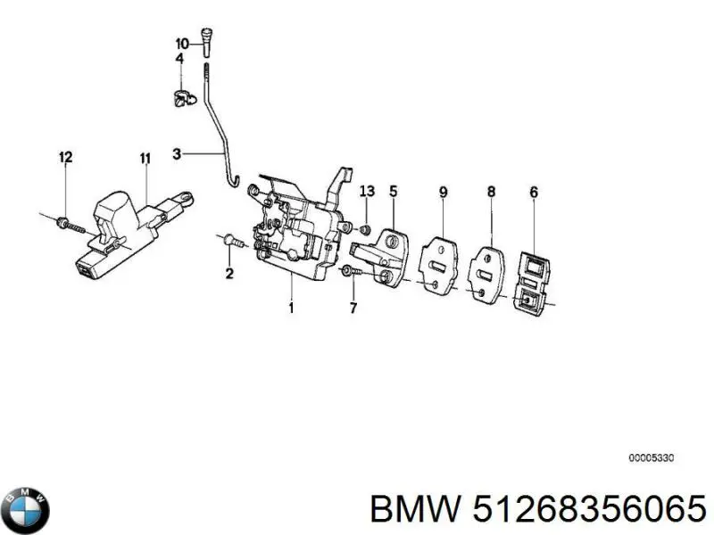 51268356065 BMW Актуатор замка дверей, передній