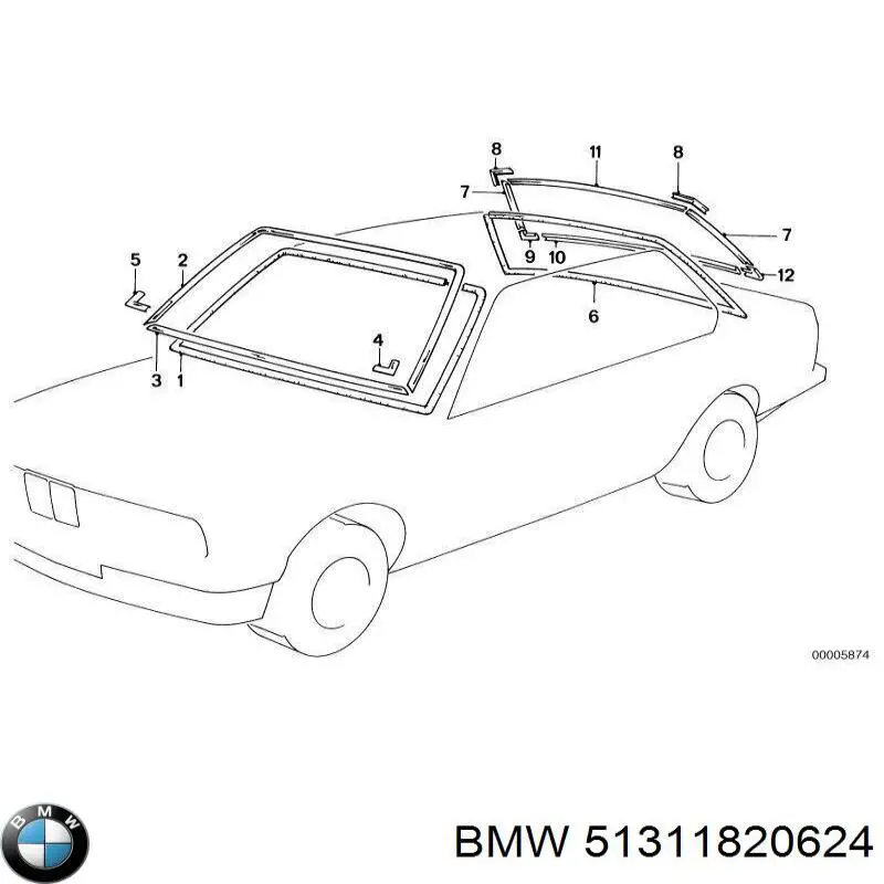 Молдинг кришки багажника BMW 51311820624 ціна, від 171.05 USD