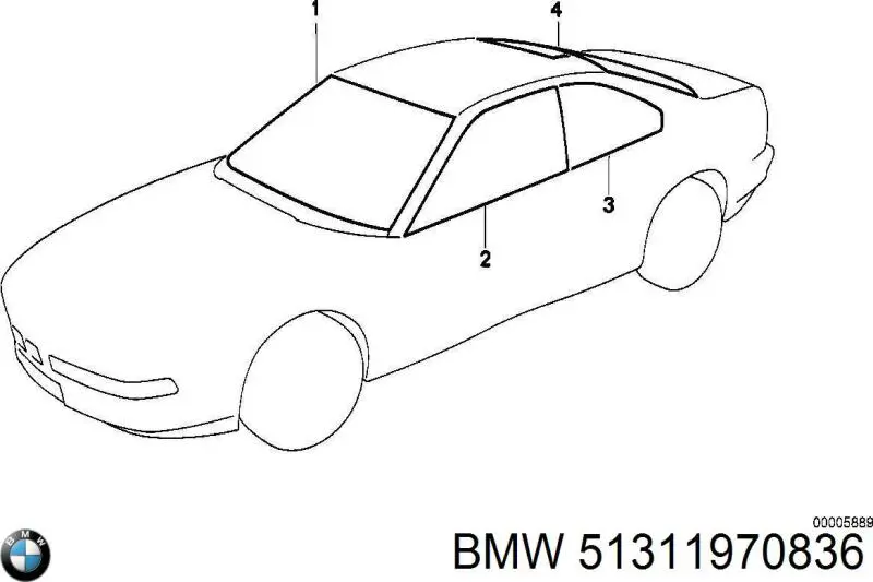 51311970836 BMW Автомобільне скло