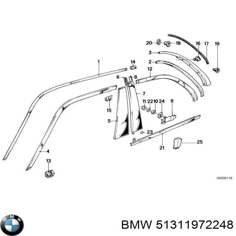 Купити 51311972248 BMW Ущільнювач лобового скла