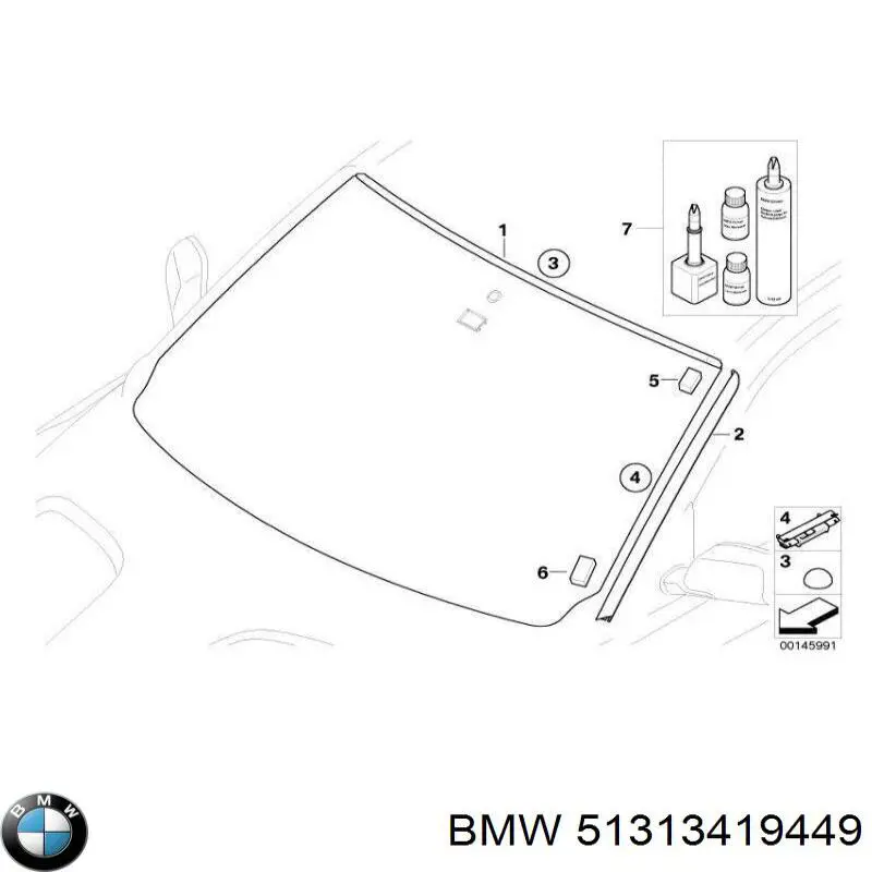 Захисна накладка переднього скла ліва BMW 51313419449 ціна, від 159.97 USD