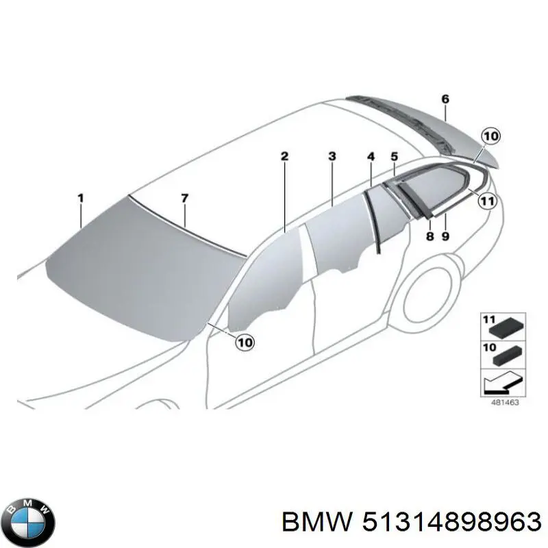 Лобове скло на BMW 5 F11