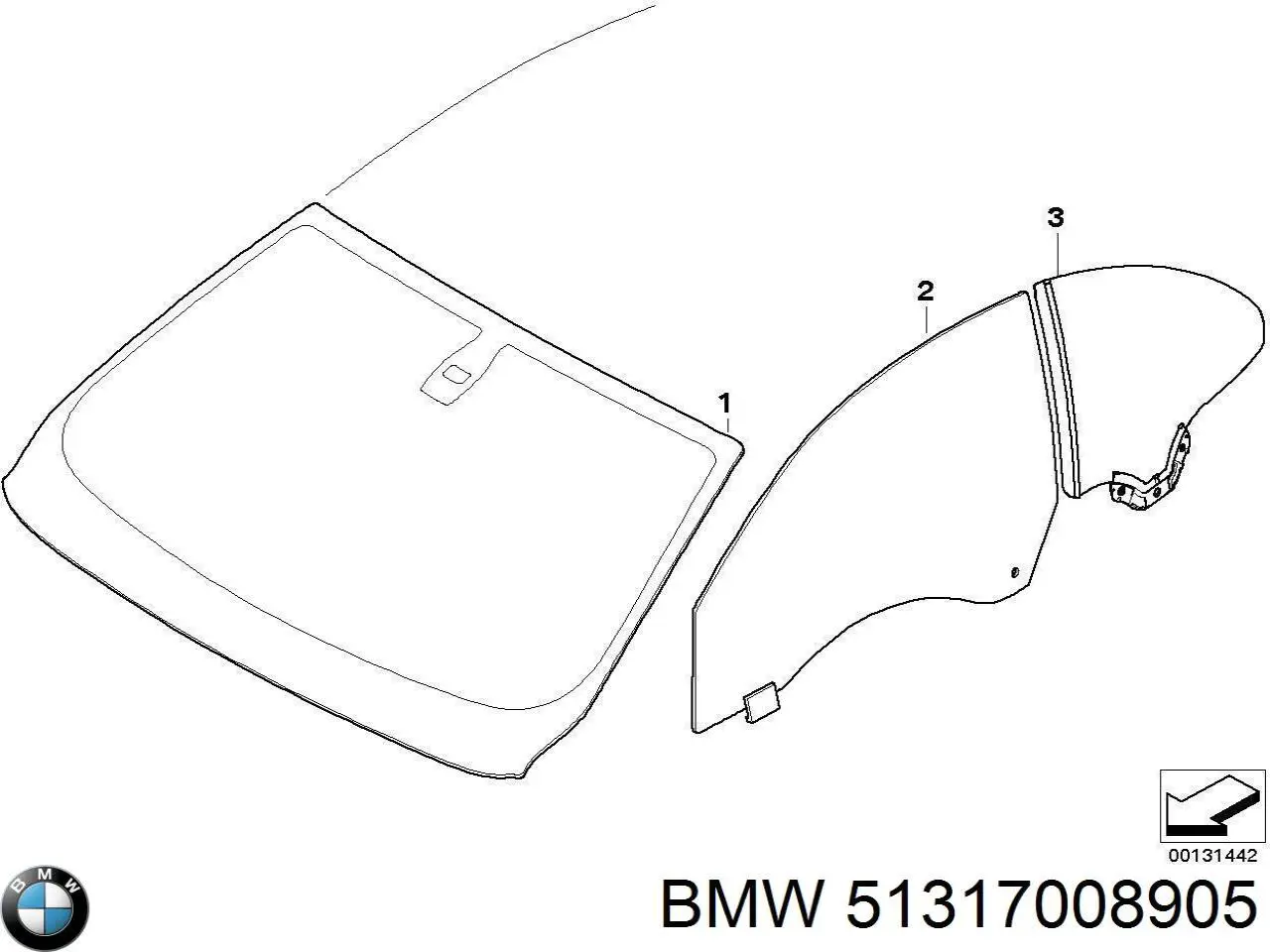 Автоскло BMW 51317008905 ціна, від 107.46 USD