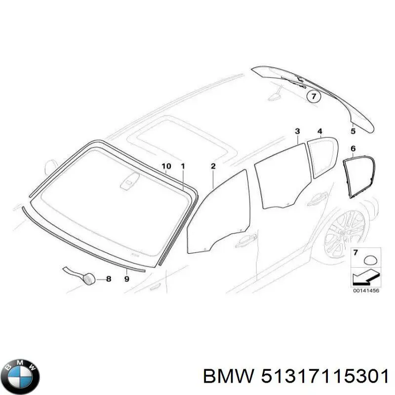 51317115301 BMW Скло ляди