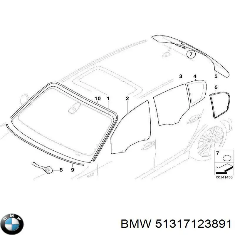 51317123891 BMW скло лобове