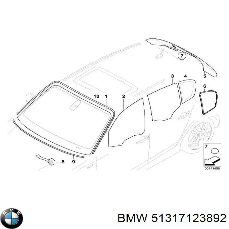 51317123897 BMW скло лобове