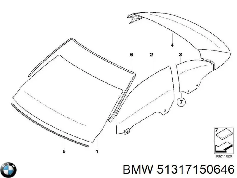 Молдинг вітрового скла BMW 51317150646 ціна, від 64.69 USD
