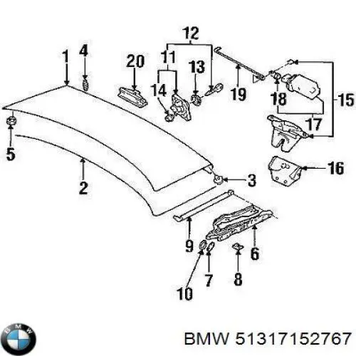 51317152767 BMW Скло ляди