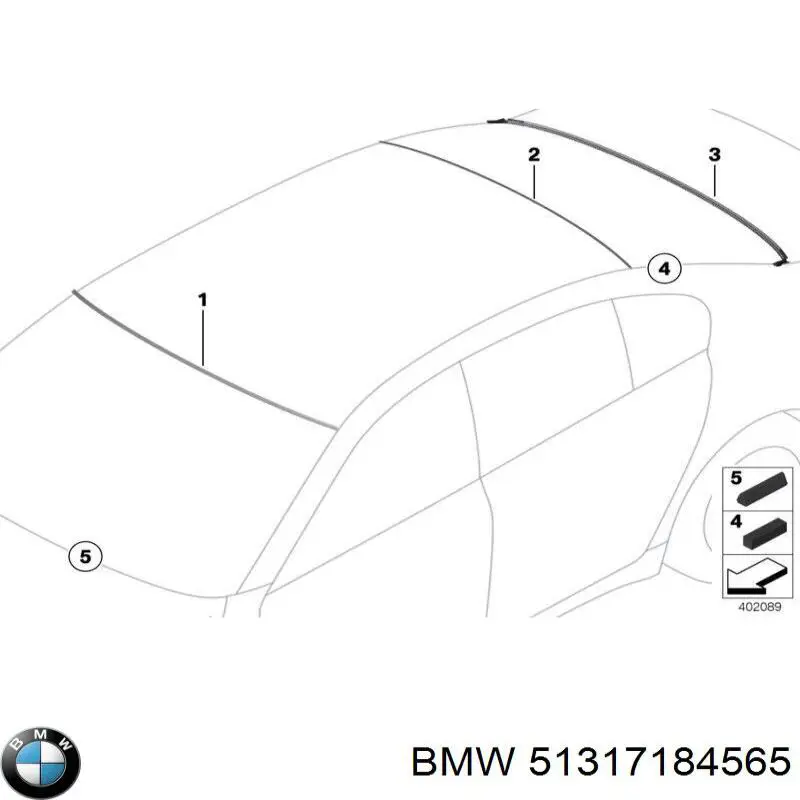 Молдинг лобового скла, верхній BMW 51317184565 ціна, від 8.00 USD