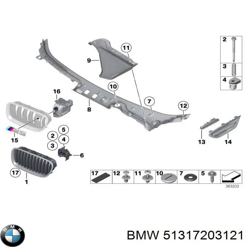 Молдинг лобового скла, верхній на BMW 5 (F10)
