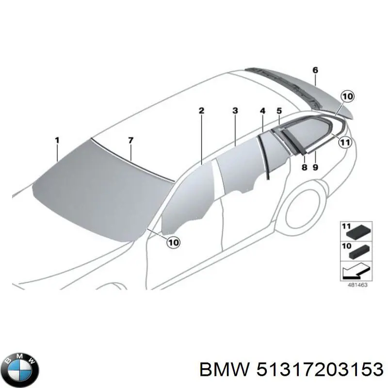 51314898971 BMW Автомобільне скло
