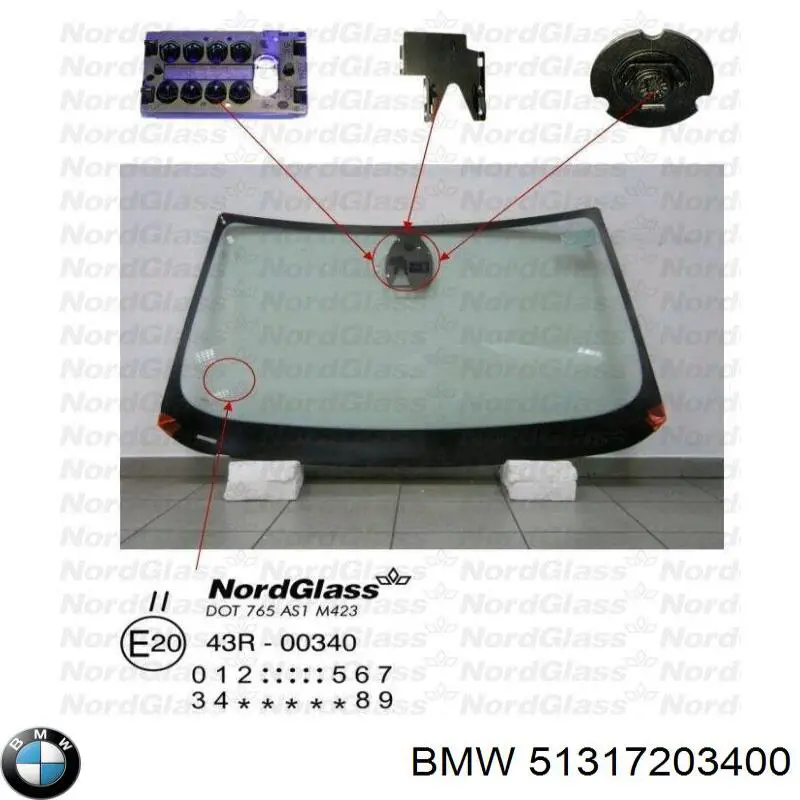 51317203400 BMW Автомобільне скло