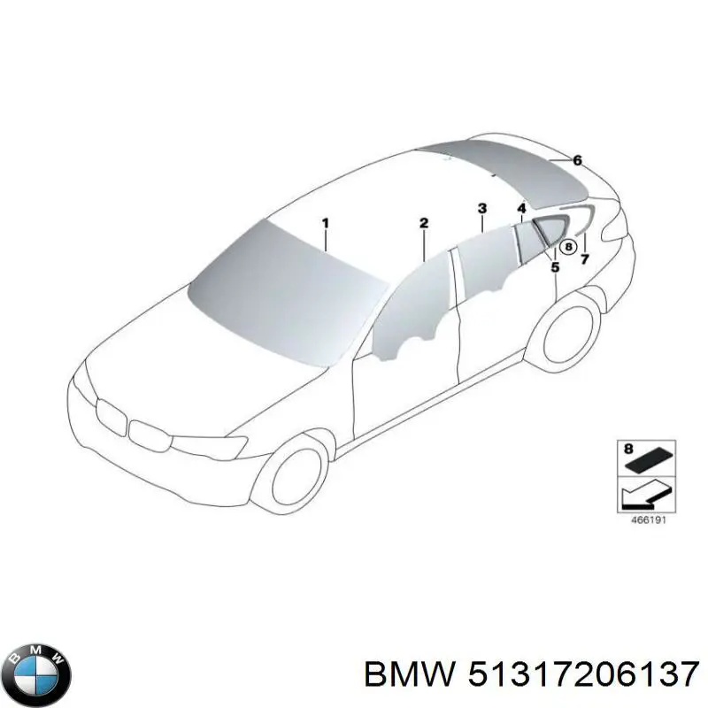 Молдинг лобового скла, верхній на BMW X3 (F25)