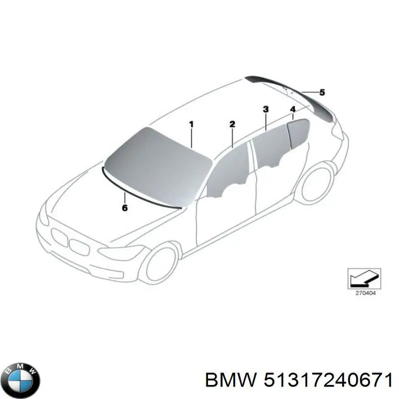 51317240671 BMW молдинг лобового скла