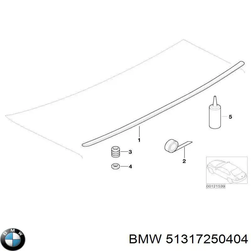 Молдинг лобового скла, правий 51317250404 BMW