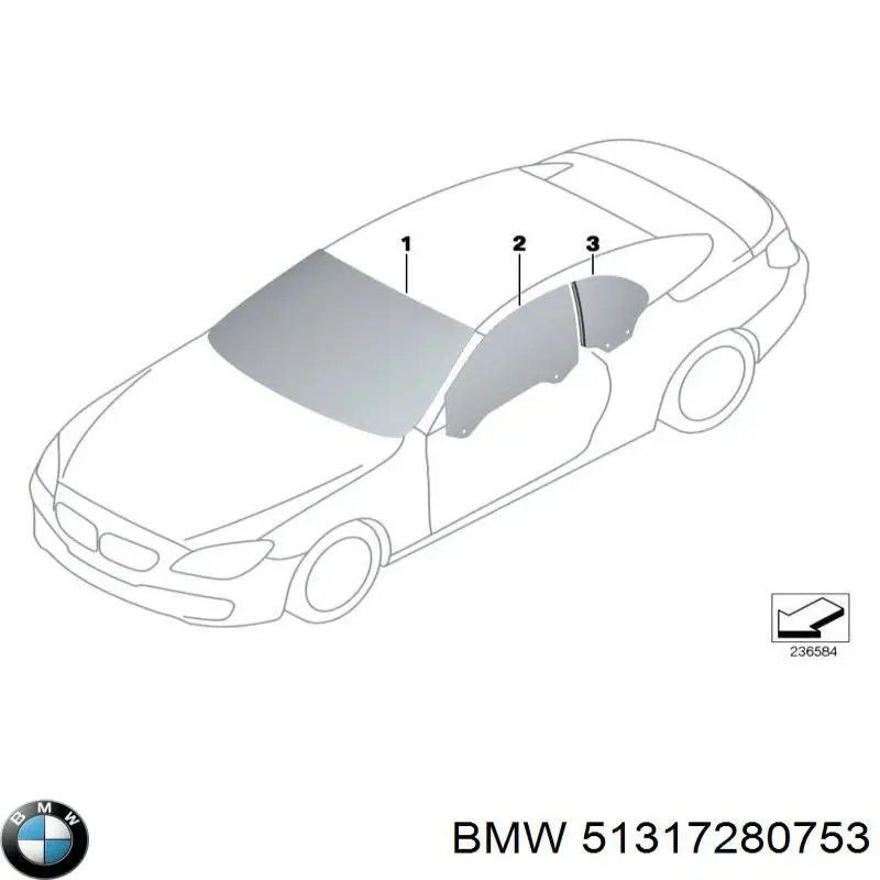 51317280753 BMW Автомобільне скло