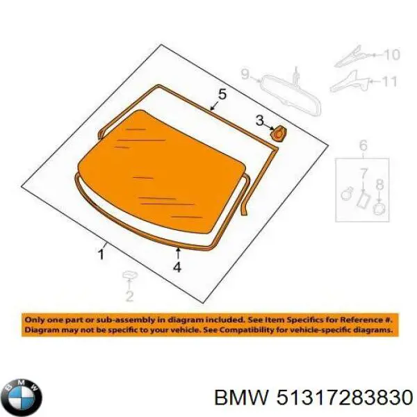 Автоскло BMW 51317283830 ціна, від 741.51 USD