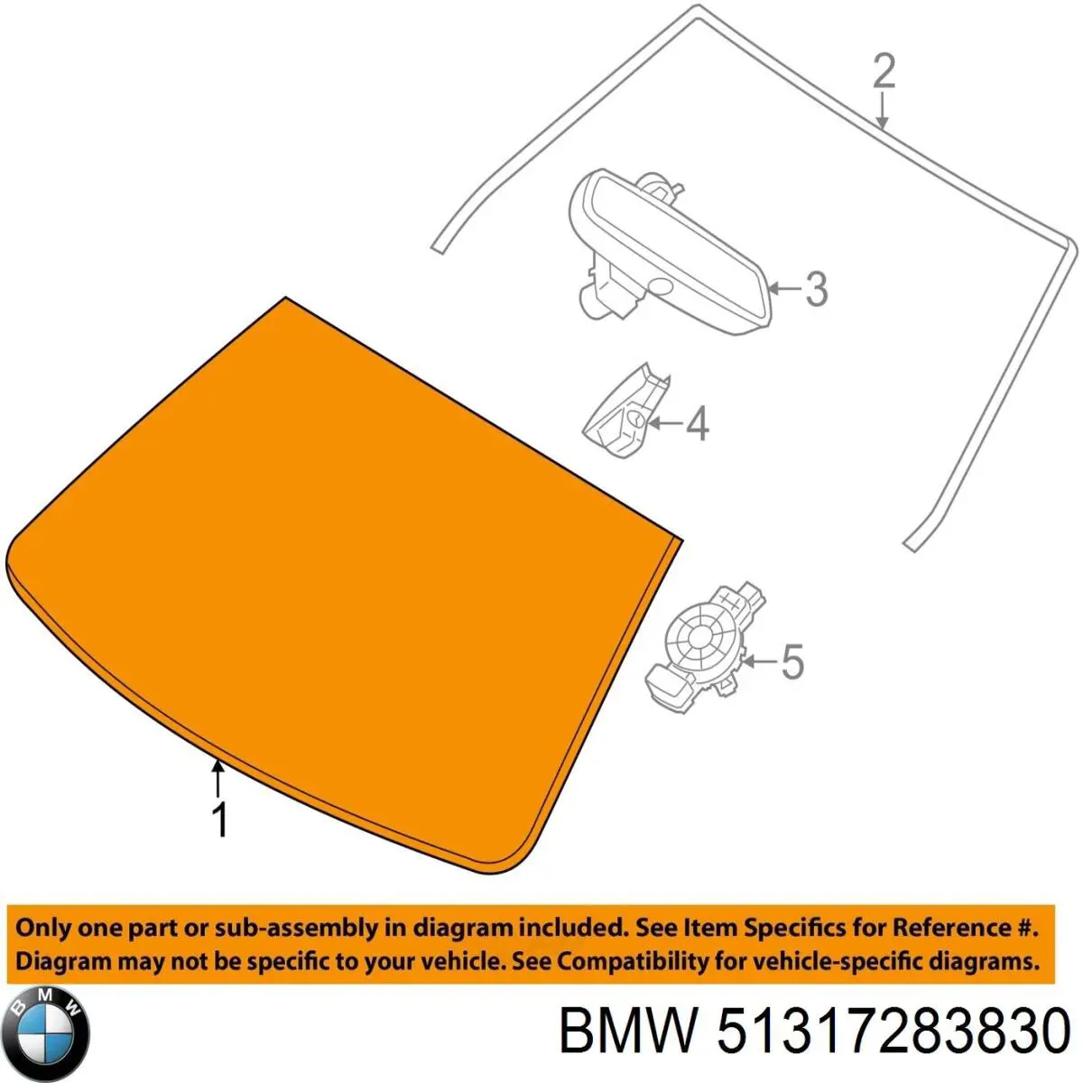 Купити 51317283830 BMW Вікно вітрове