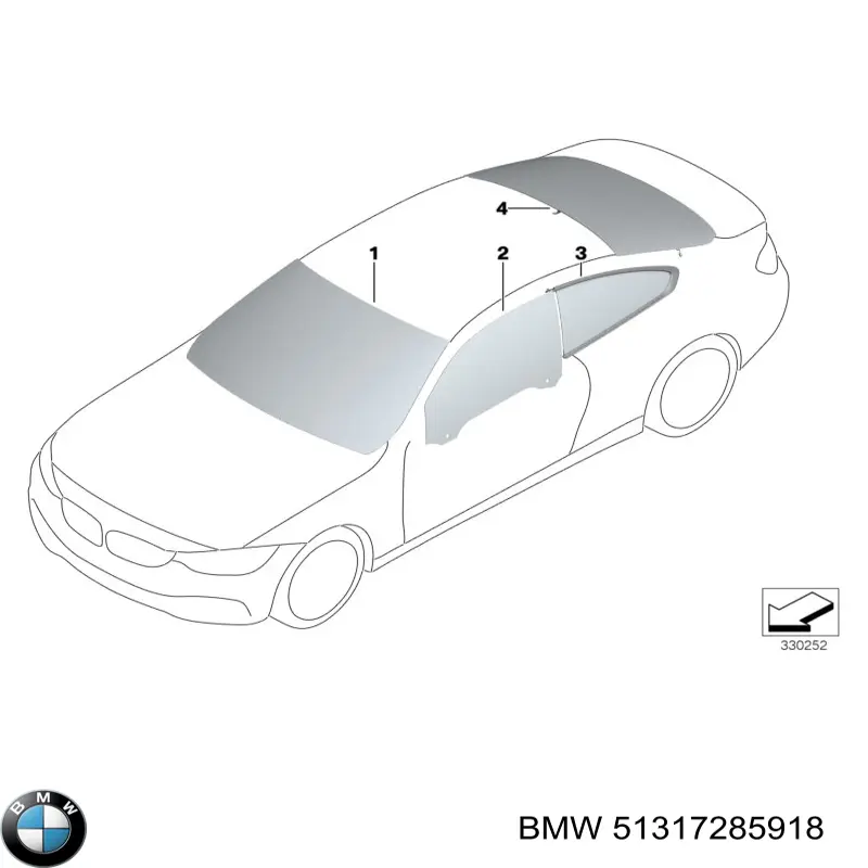 51317285918 BMW Скло кришки багажника