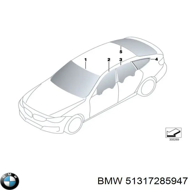 51317285947 BMW Захисна накладка переднього скла ліва