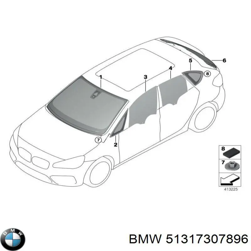 51312990024 BMW молдинг лобового скла