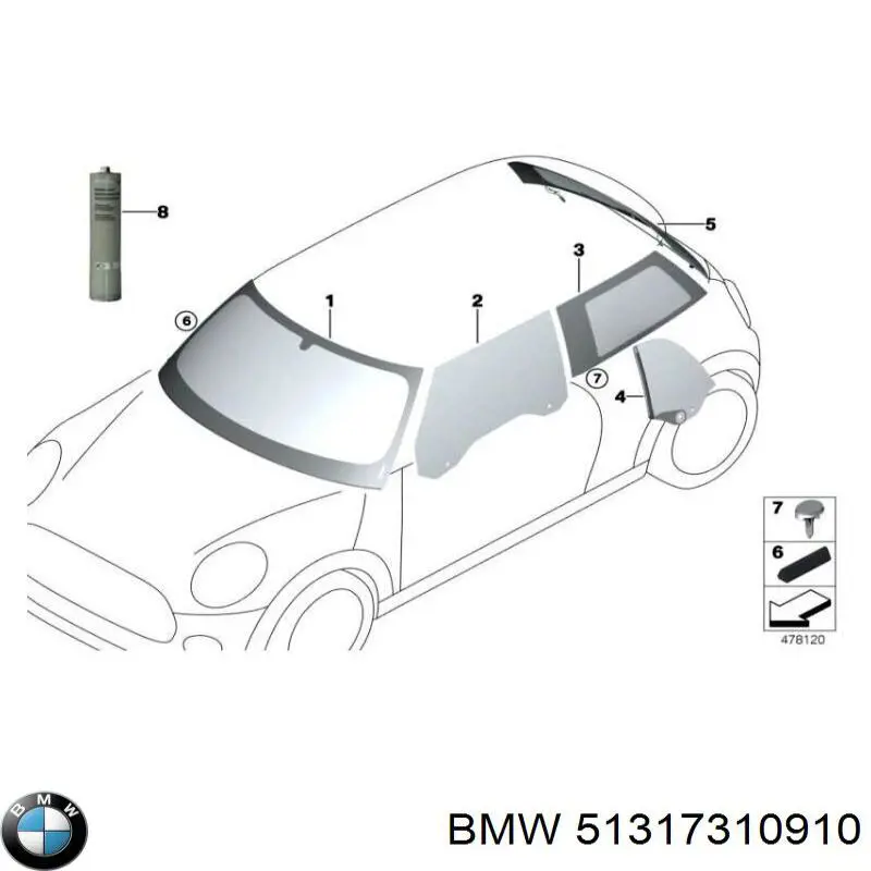 Автоскло BMW 51317443870 ціна, від 287.71 USD