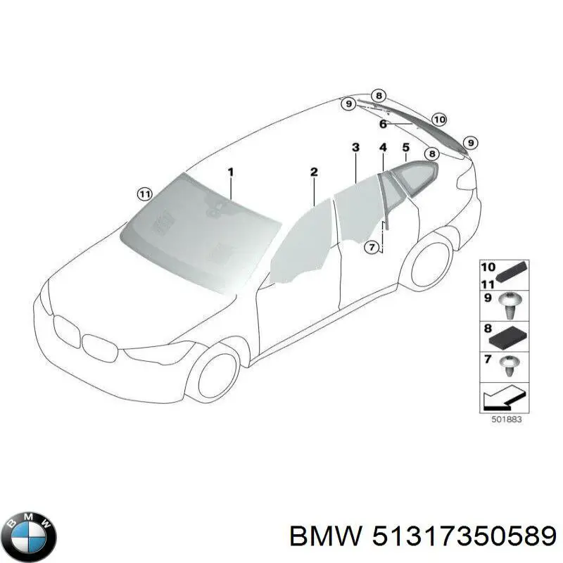 Захисна накладка переднього скла на BMW X1 (F48)