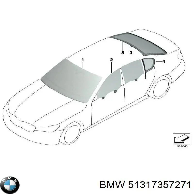 Автоскло BMW 51317357271 ціна, від 1031.02 USD