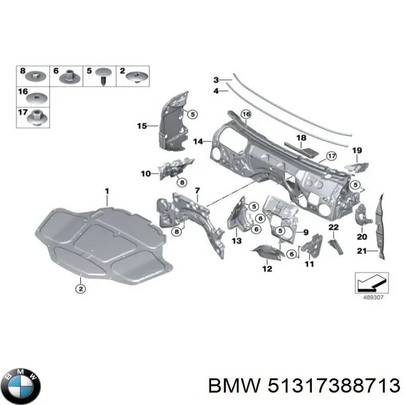 Молдинг лобового скла, верхній на BMW 5 (G30, F90)