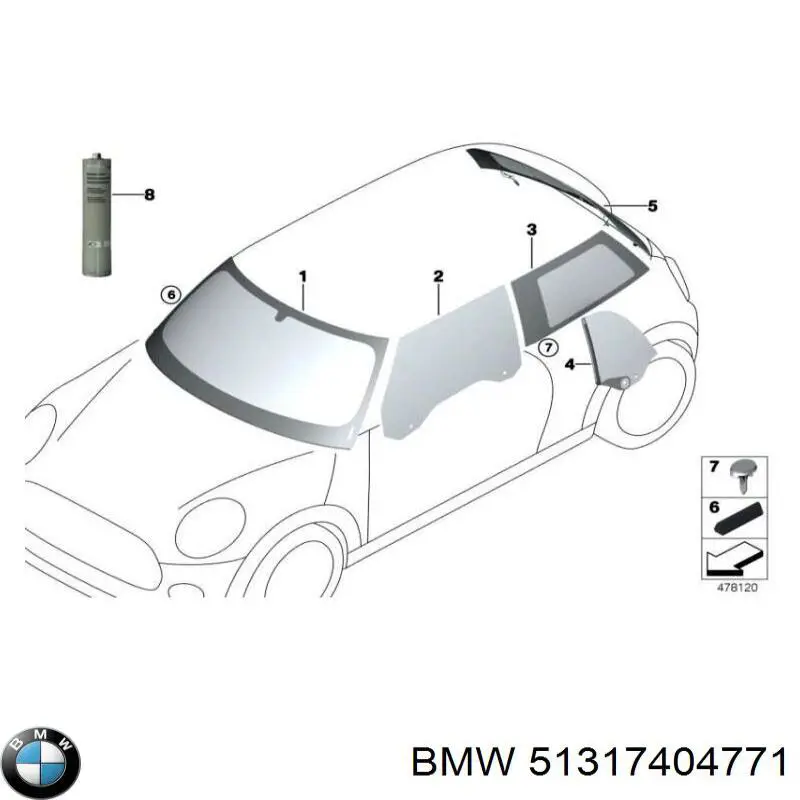 51317404771 BMW Рама лобового скла