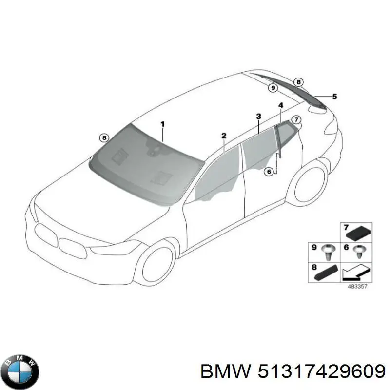 51317429609 BMW Рама лобового скла