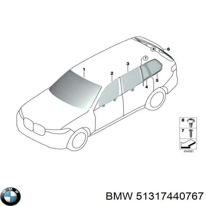 Автомобільне скло на BMW X5  G05, F95
