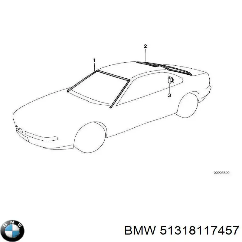 Купити 51318117457 BMW Лівий молдинг вітрового скла