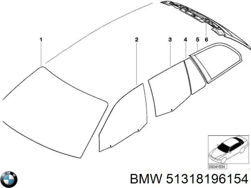 Купити 51318196154 BMW Вікно вітрове