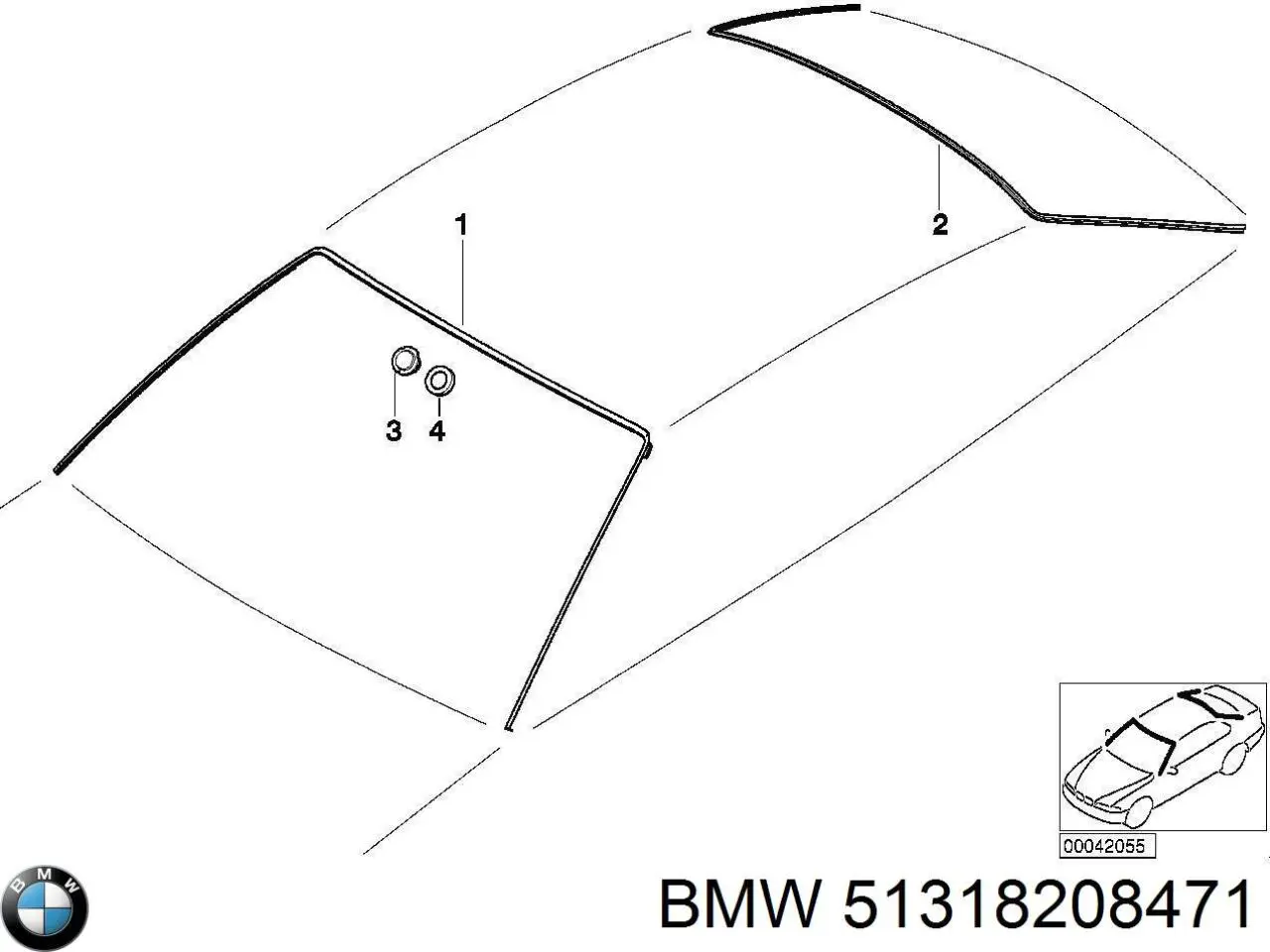 51318208471 BMW Накладка заднього скла