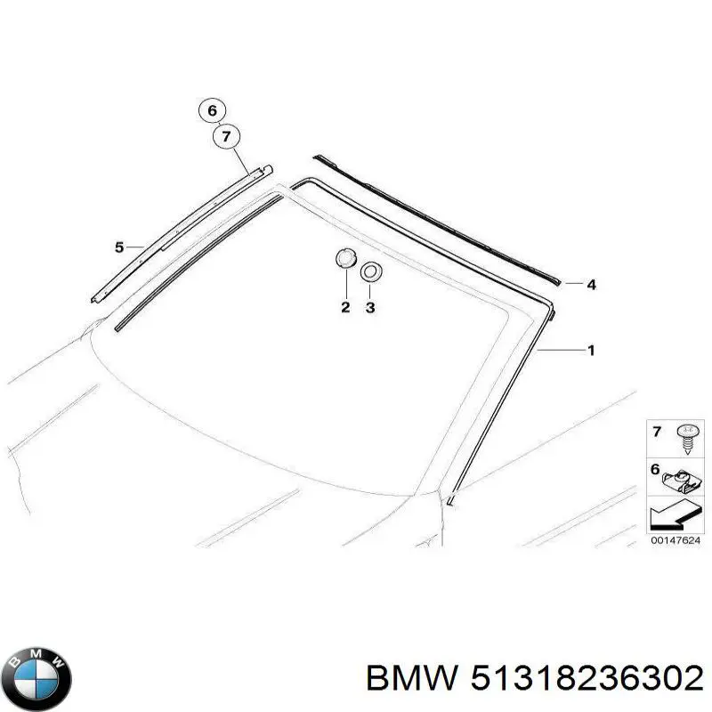 Купити 51318236302 BMW Вікно вітрове