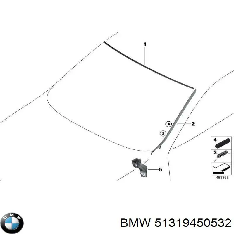 Скло кришки багажника BMW 51319450532 ціна, від 126.69 USD