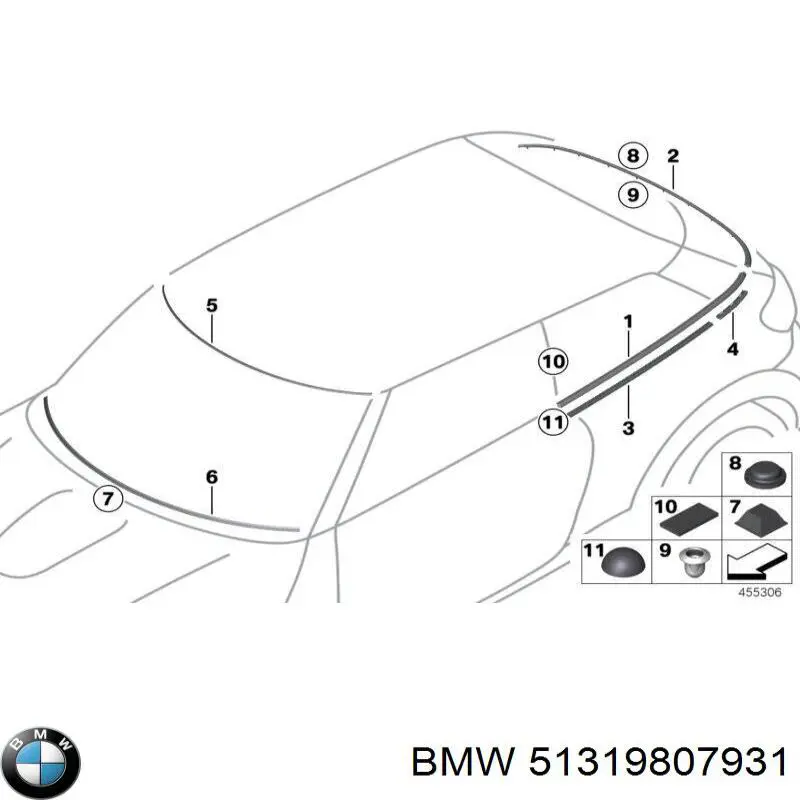 Молдинг вітрового скла BMW 51319807931 ціна, від 27.09 USD