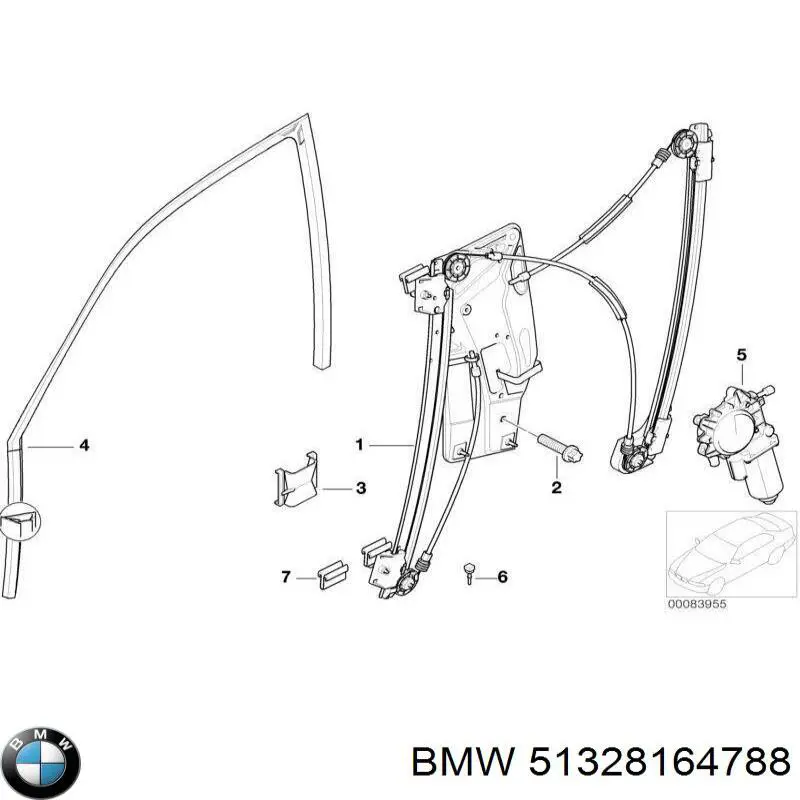 51328164788 BMW Пістон (кліп) кріплення підкрилки переднього крила