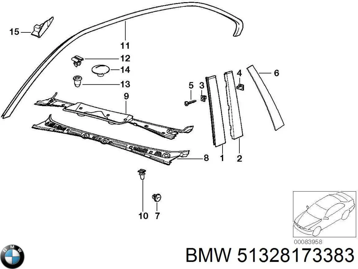 Купити 51328173383 BMW 