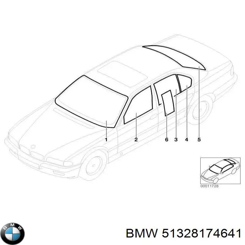 Скло передніх дверей, лівих BMW 51328174641 ціна, від 787.38 USD