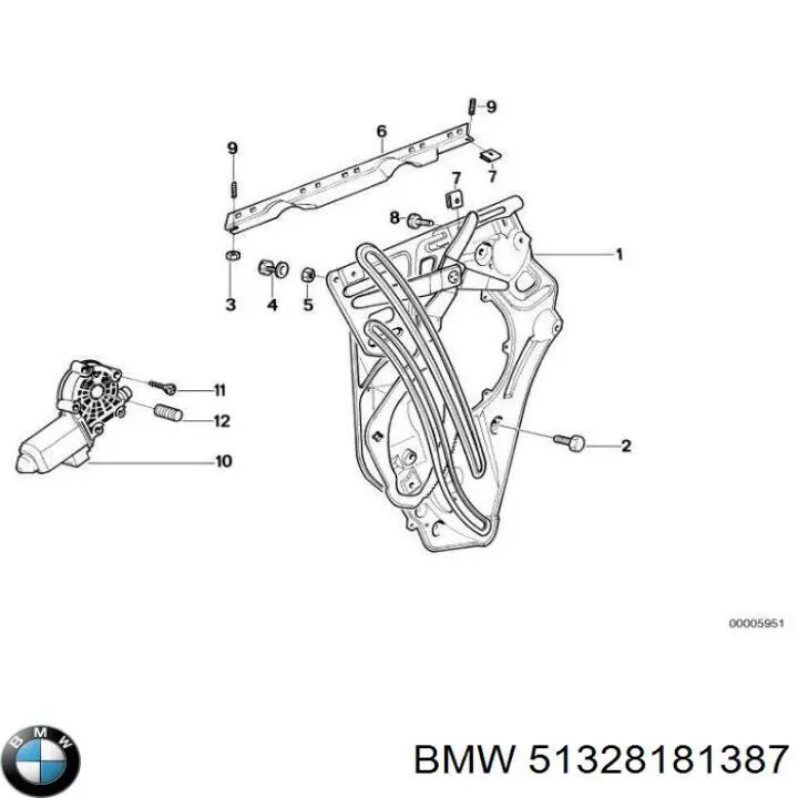 Ручка підйому скла дверей, переднього BMW 51328181387 ціна, від 53.29 USD