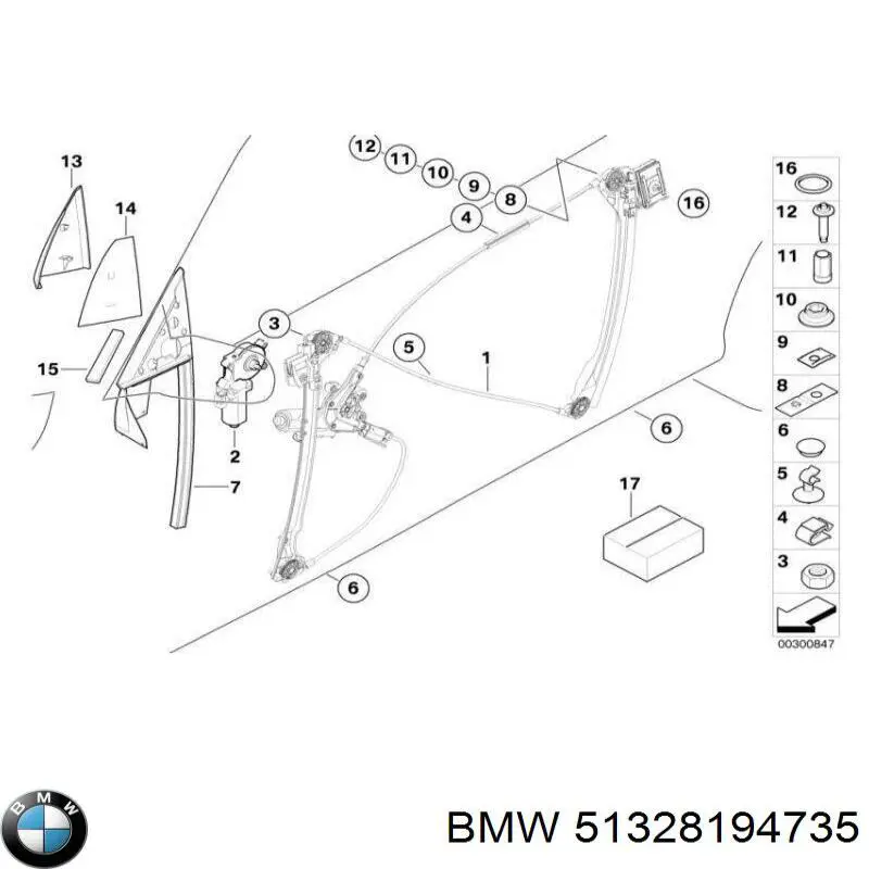 Скло водійських дверей BMW 51328194735 ціна, від 15.20 USD