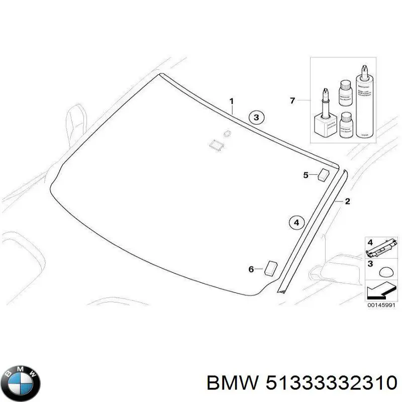 Скло передньої правої двері BMW 51333332310 ціна, від 32.65 USD